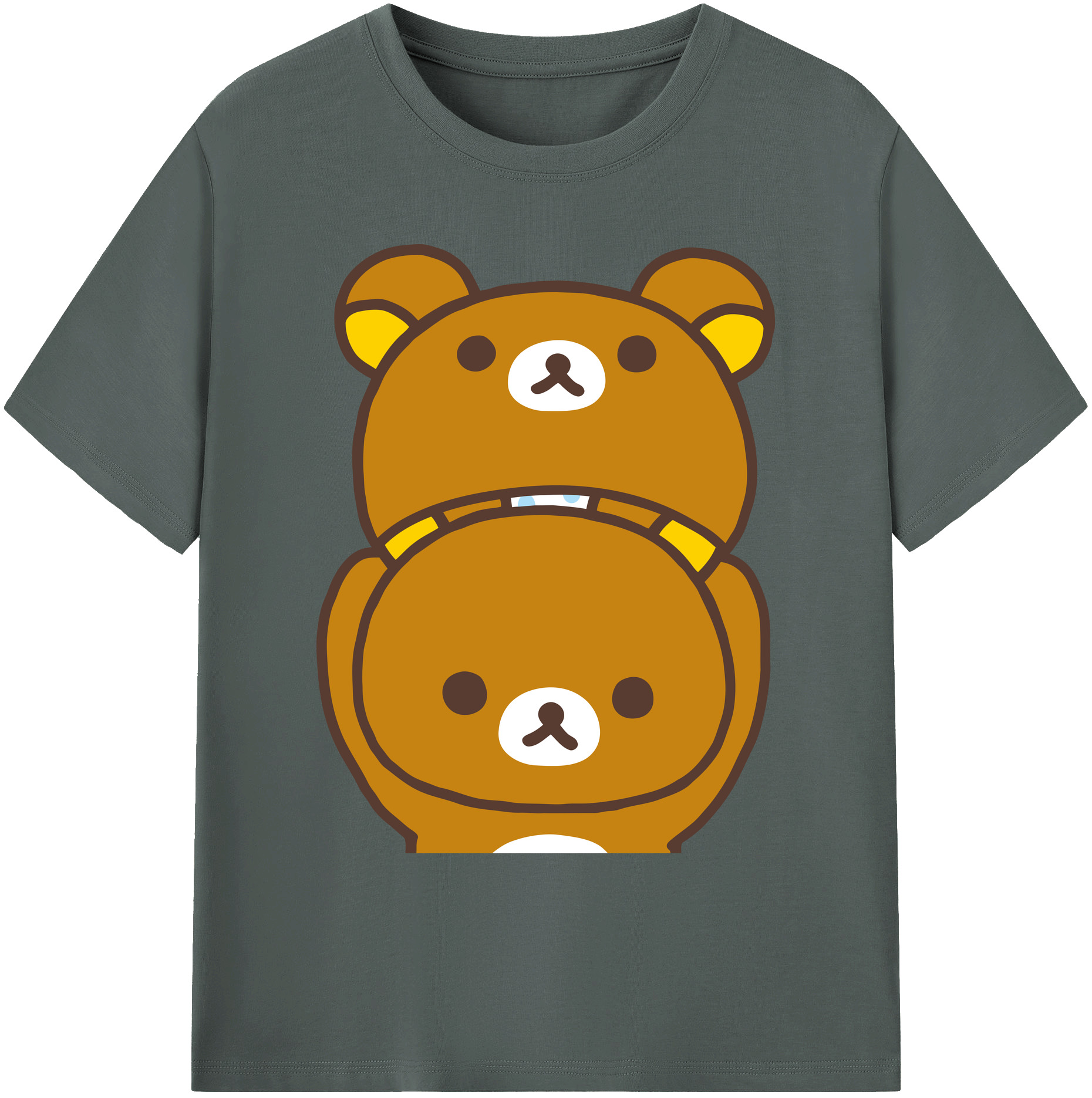 （画像用） リラックマ リラックマ キイロイトリ Rilakkuma Korilakkuma Kiiroitori 綿100％ メンズ半袖Tシャツ｜肌触りやわらか＆通気性